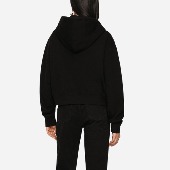 Dolce and Gabbana Black Cropped Sweatshirt SZ L - Picture 2 of 13